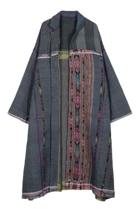 WOVEN VINTAGE COTTON KANTHA OVERSIZED COAT