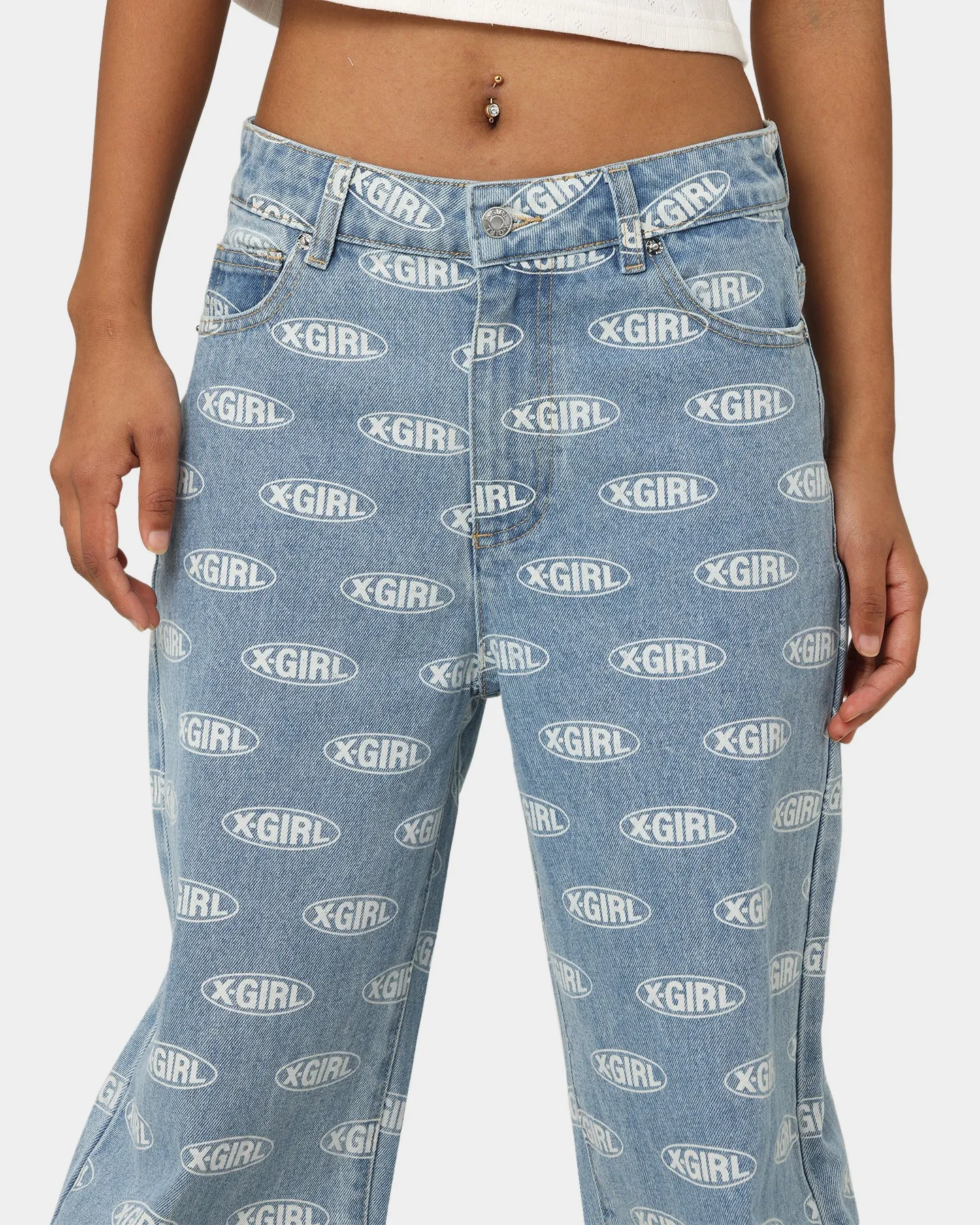 X-Girl Women's 94 Denim Pants Oval Logo