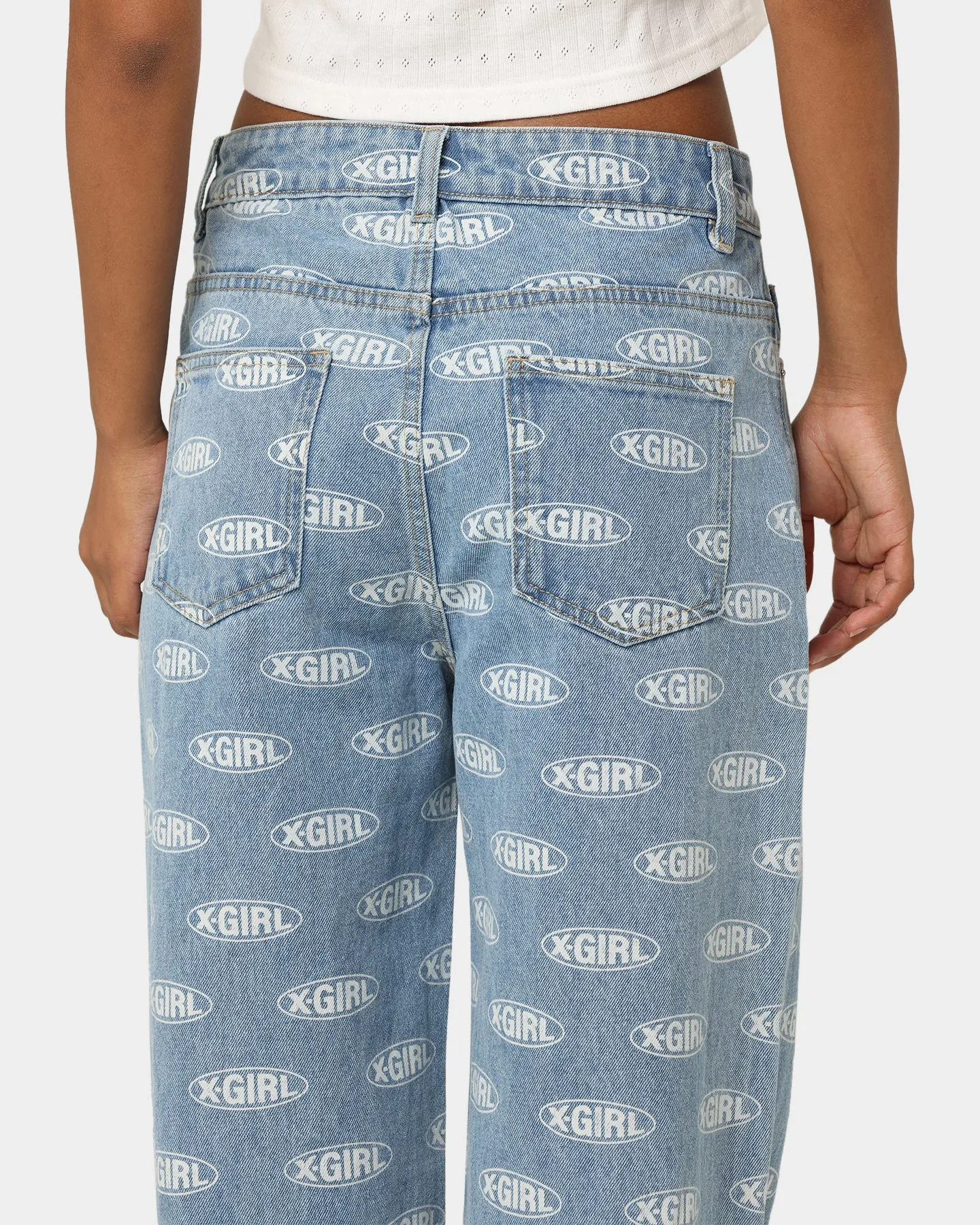 X-Girl Women's 94 Denim Pants Oval Logo