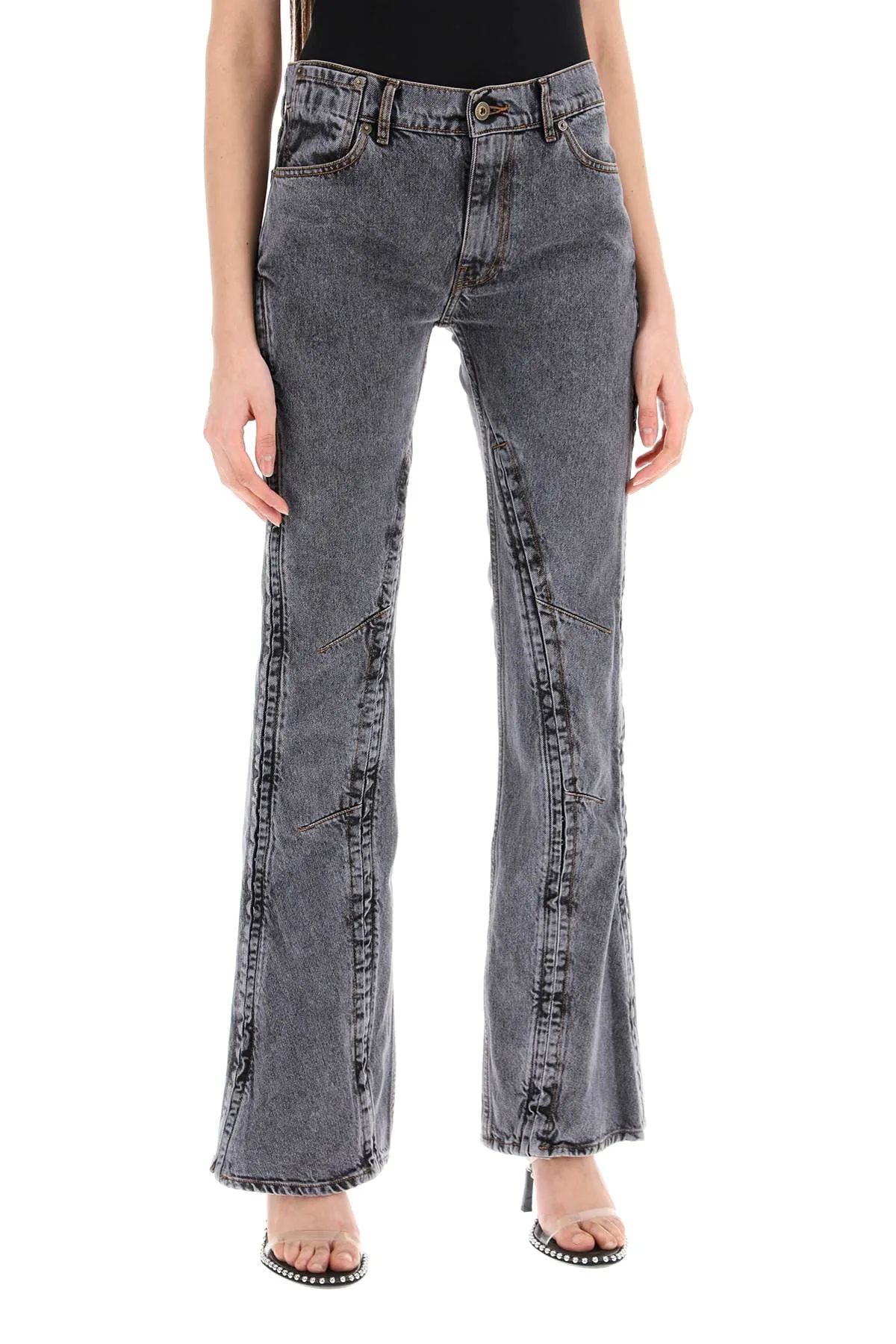 Y Project Hook-And-Eye Flared Jeans